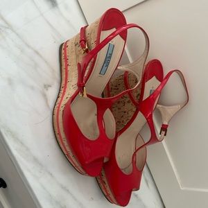 Red Prada wedges